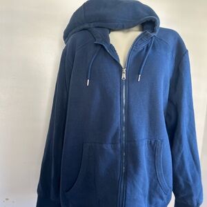 george fleece lined xxxl Navy Blue Zip-Up Hoodie